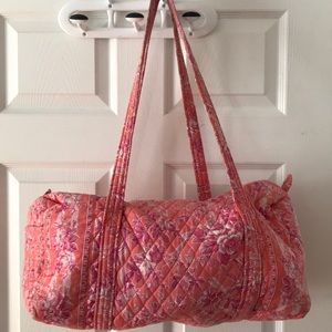 Pink and peach patterned Vera Bradley Duffel